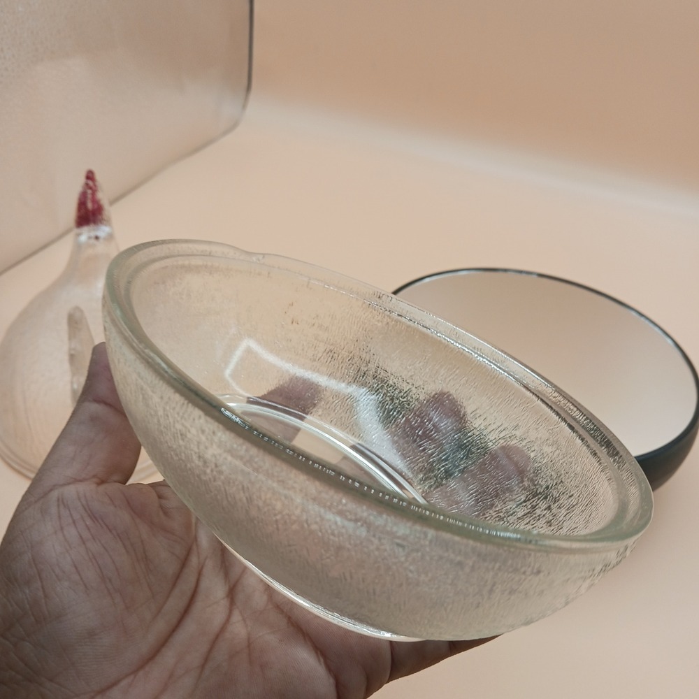 Indiana Glass Clear Hen on Nest Beadless Nest Red Paint Accents Candy Dish - Picture 10 of 13